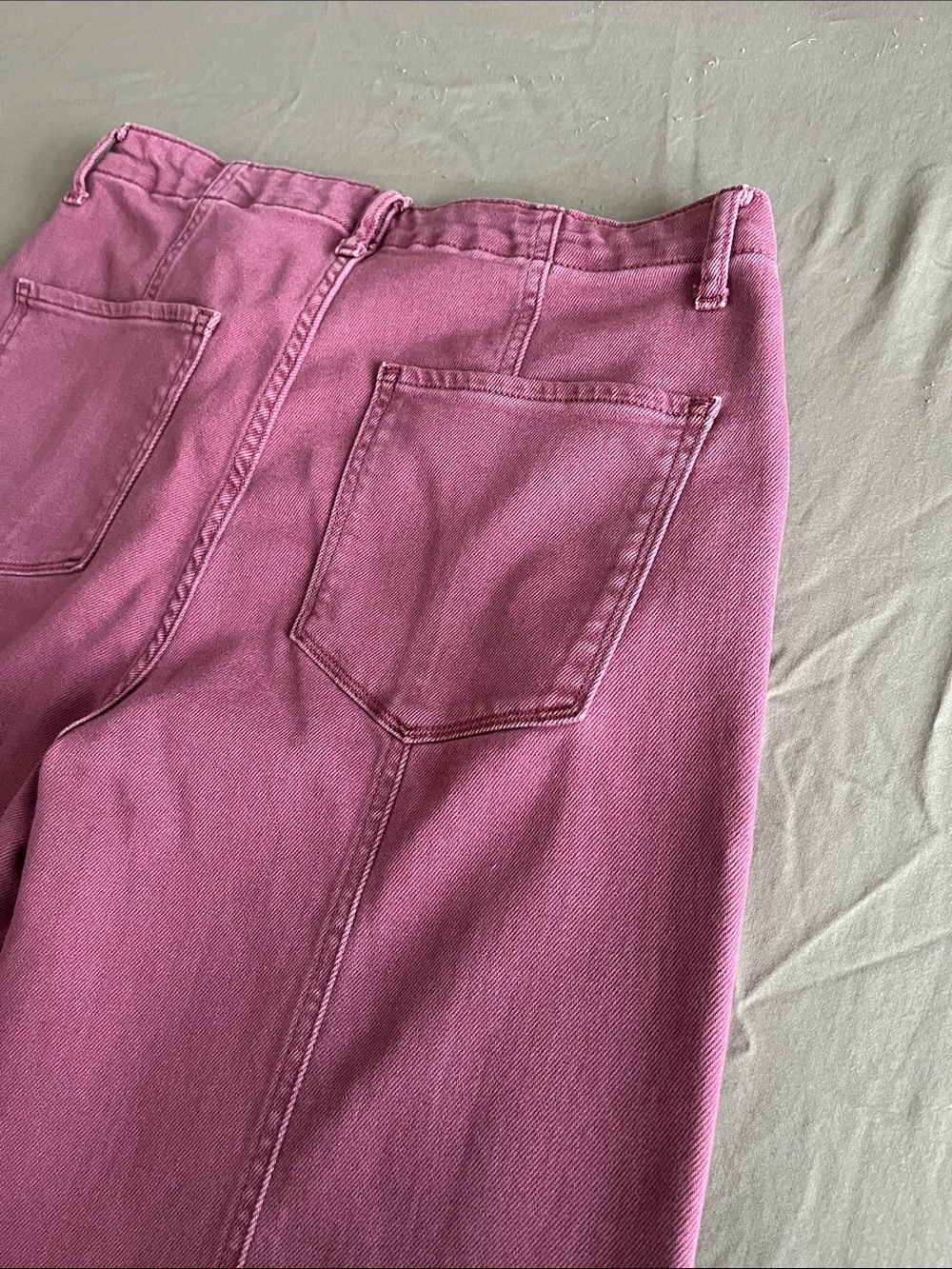 Wide Leg Cropped Rose Women's Jeans - Picture 3 of 5